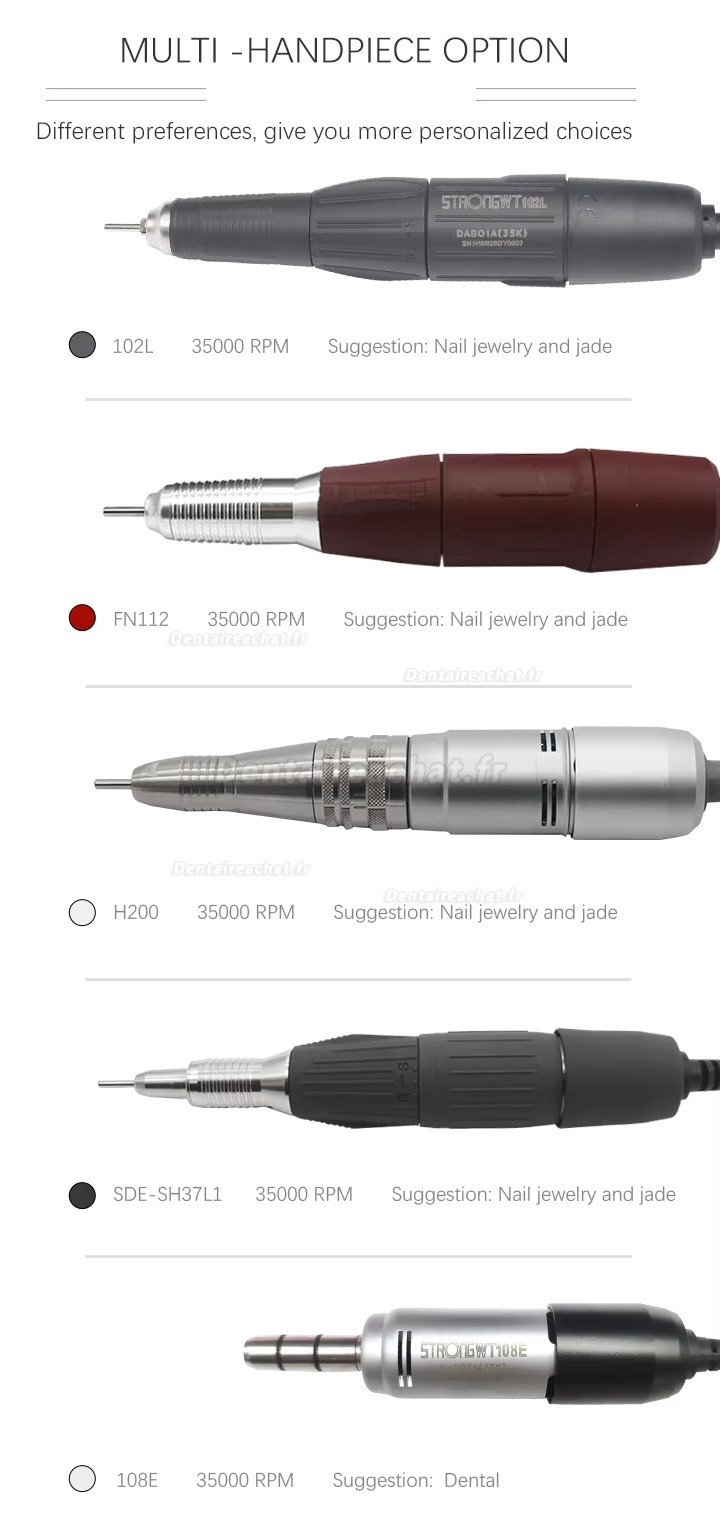 Micromoteur dentaire Strong 211 avec micromoteur de type E 35000 tr/min